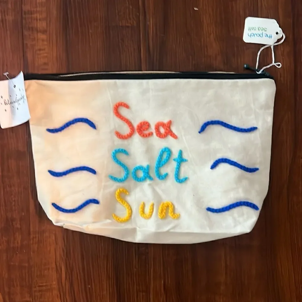 7” x 12” Large Travel Pouch - Hand Embroidered - Brand New NWT - Zipper Pouch